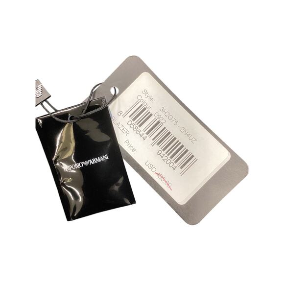 NWT Emporio Armani Women’s Blazer Size10/ M Y2K Angular Button Closure Charcoal - Picture 9 of 9